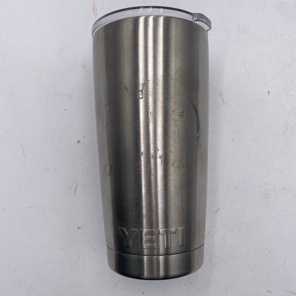 YETI Power Silver 20 oz Rambler w/ Lid Great Condition SEE PICS